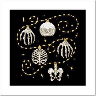 Skeleton Baubles Gold Chain Posters and Art